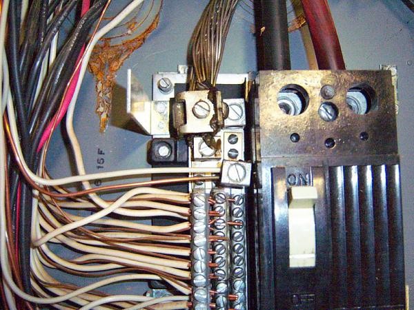 inside electrical service panel